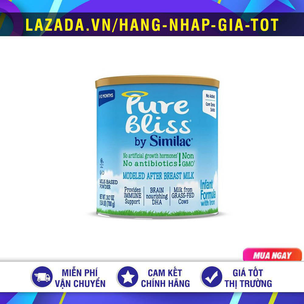 Sữa bột pure bliss by similac non-gmo infant formula 0-12 tháng 700g mỹ