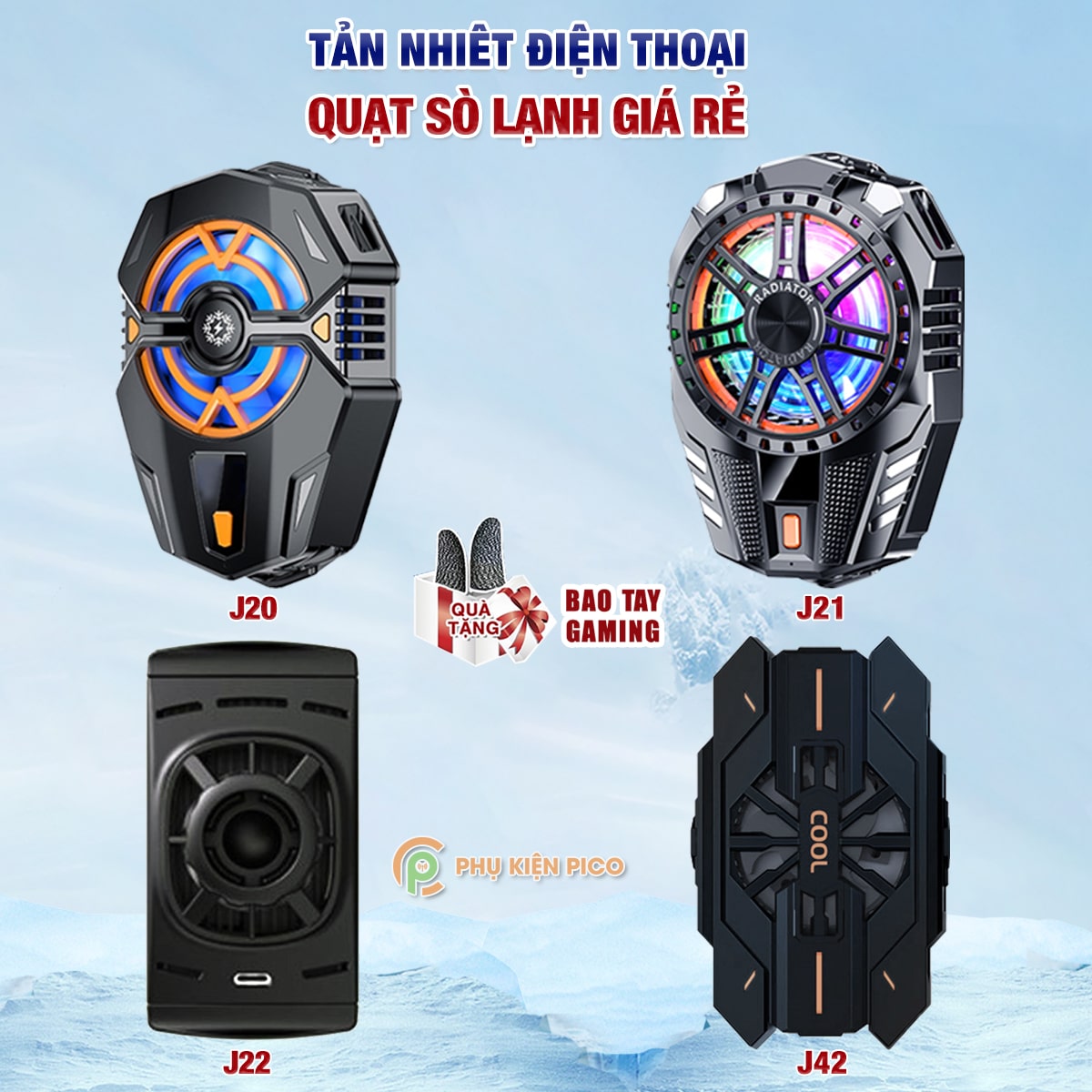 Quạt tản nhiệt điện thoại sò lạnh J20 J21 J22 J42 J86 Pro AI RGB X3A Pro tản nhiệt sò lạnh siêu rẻ c
