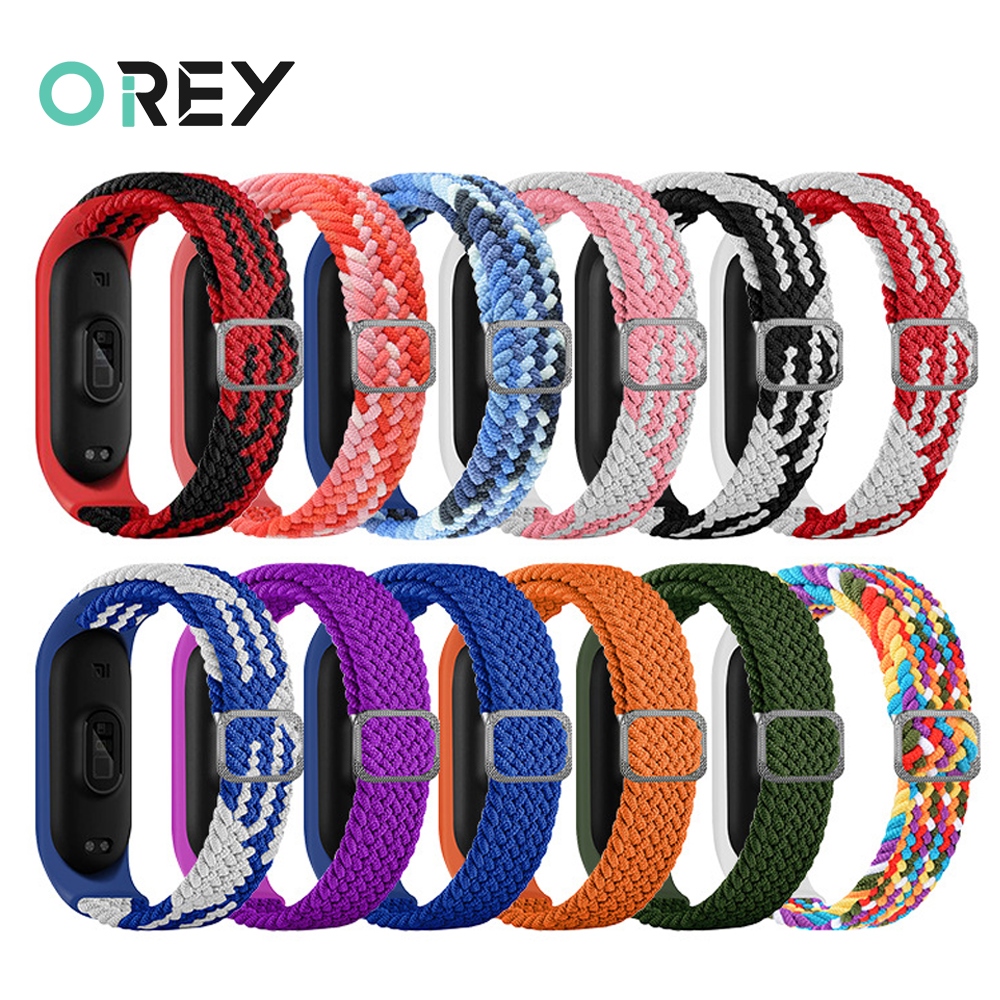 ☋ Bransoletka dla Mi band 7 pasek elastyczny regulowany nylonowy pleciony nadgarstek dla Xiaomi Xiaomi Xiaomi Mi zespół 3 4 5 6 miband 5