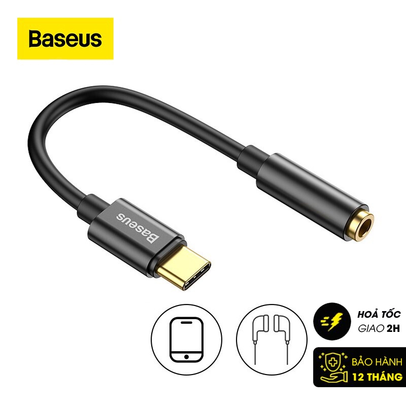 Đầu chuyển type c sang audio aux 3.5mm baseus l54