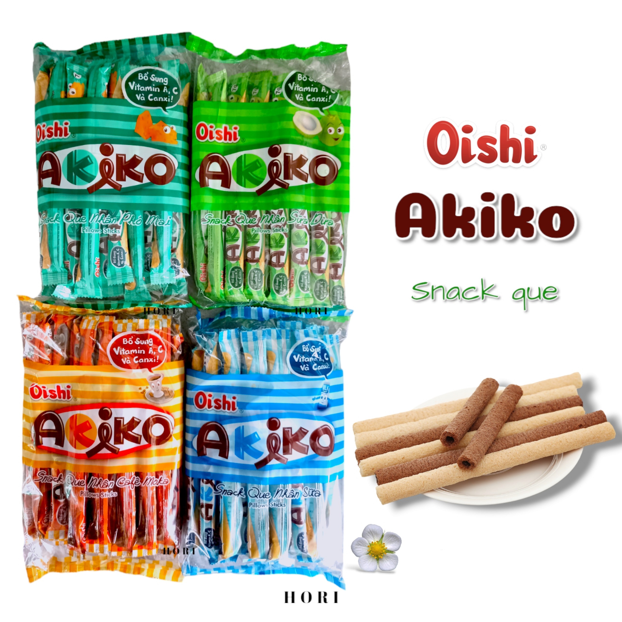 Bánh que Akiko Oishi nhiều vị gói 40g (20 que * 7g)