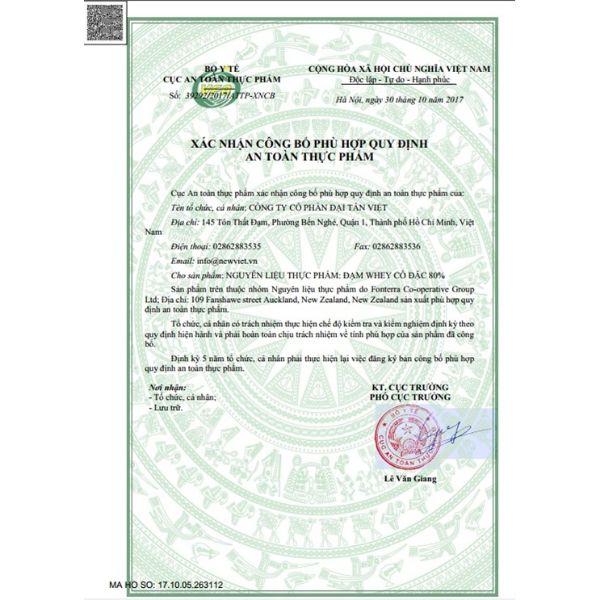 Đạm whey cô đặc 80 từ Newzeland- bịch 2kg