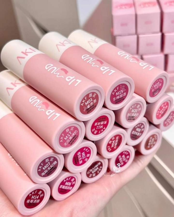 Son kem bùn AKF Lip Mud nhung mịn