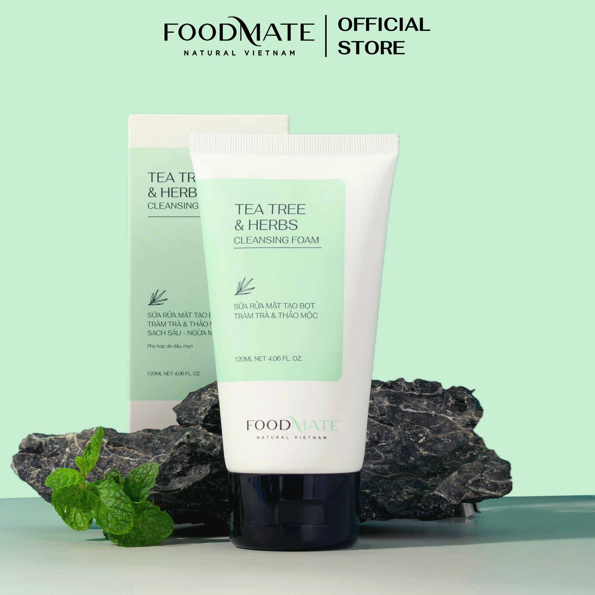 Sữa rửa mặt tạo bọt tràm trà và thảo mộc tea tree & herbs clearsing foam 120ml
