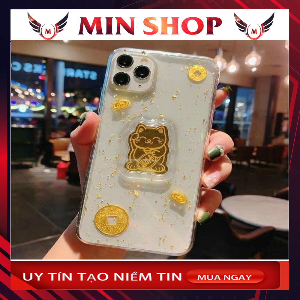 Miếng dán mèo thần tài may mắn dán điện thoại để trong ví cực kì may mắn