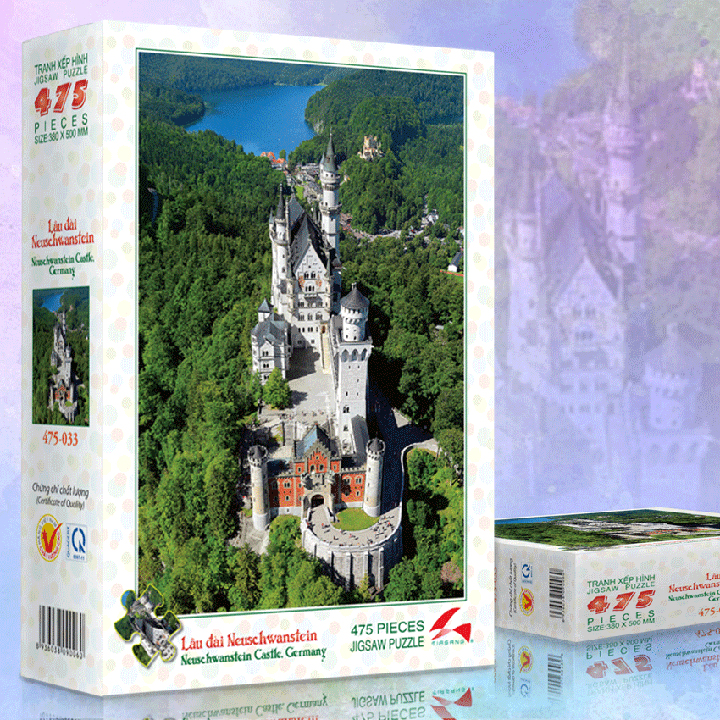 Tranh xếp hình trí tuệ tia sáng jigsaw puzzle 475 mảnh - lâu đài neuschwanstein - msp: 475-033
