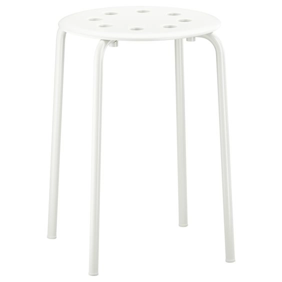 Ghế đẩu tròn marius ikea - trắng 45 cm