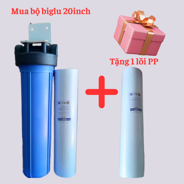 BỘ LỌC THÔ BIGLUE 20INLY REN 34-GỒM LY LỌC 20INLÕI 20IN PAT TREO TAY VẶN(TẶNG THÊM 1 LÕI )
