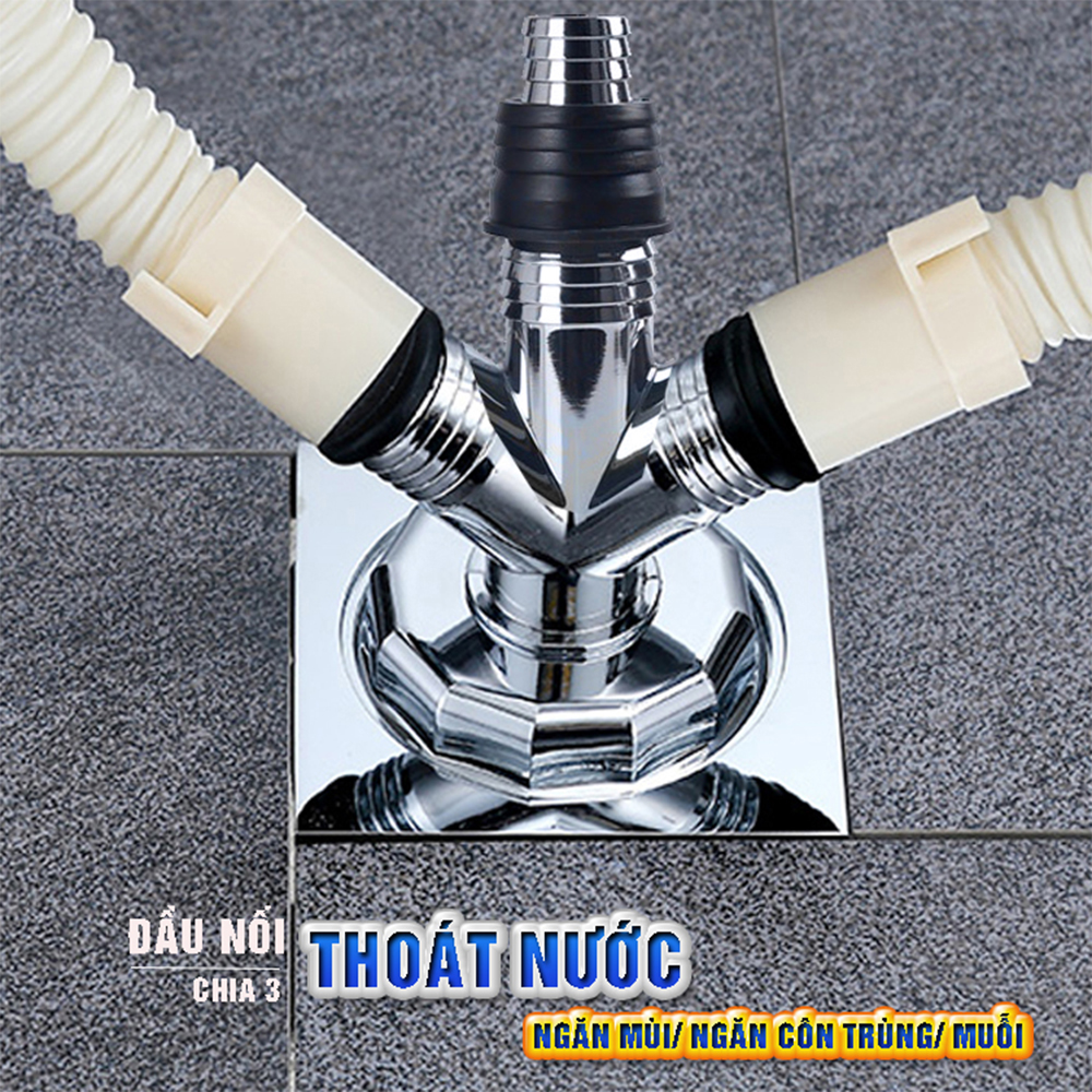 Bộ thoát nước máy giặt, thoát nước thải, nước thoát sàn nhà tắm, vệ sinh kiêm chống mùi hôi, ngăn côn trùng trào ngược – Bộ chia 3, Minh House 312