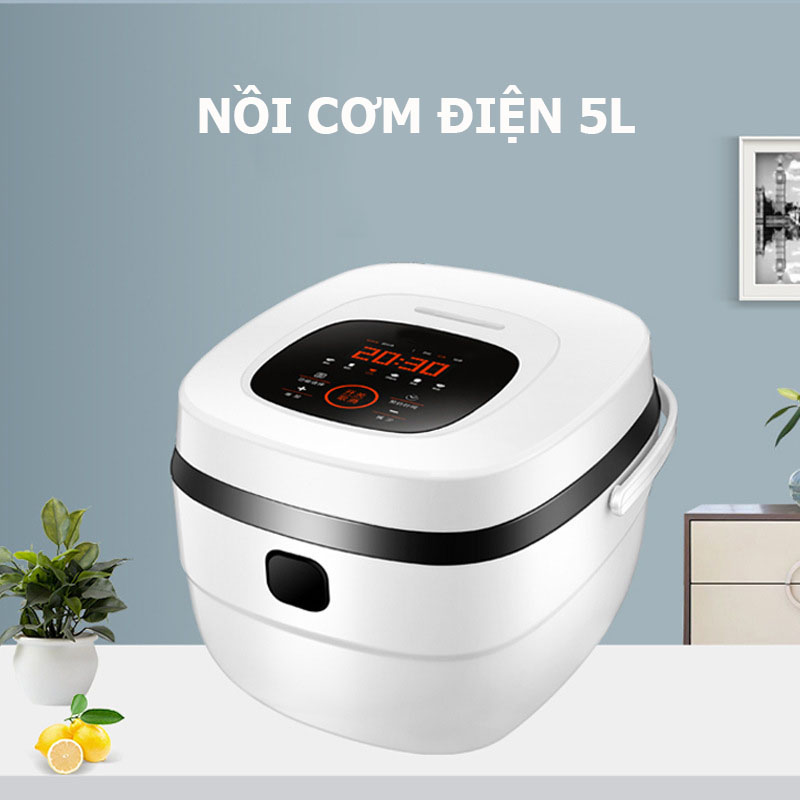 Nồi cơm điện 5L , nồi cơm điện gia đình cỡ lớn , Nồi cơm điện tử , Nồi cơm điện đa năng 5L , Nồi đa năng nấu cơm , nấu cháo , ninh , hầm , hấp - Nồi cơm điện QB-801 , Nồi cơm điện mini có quai xách