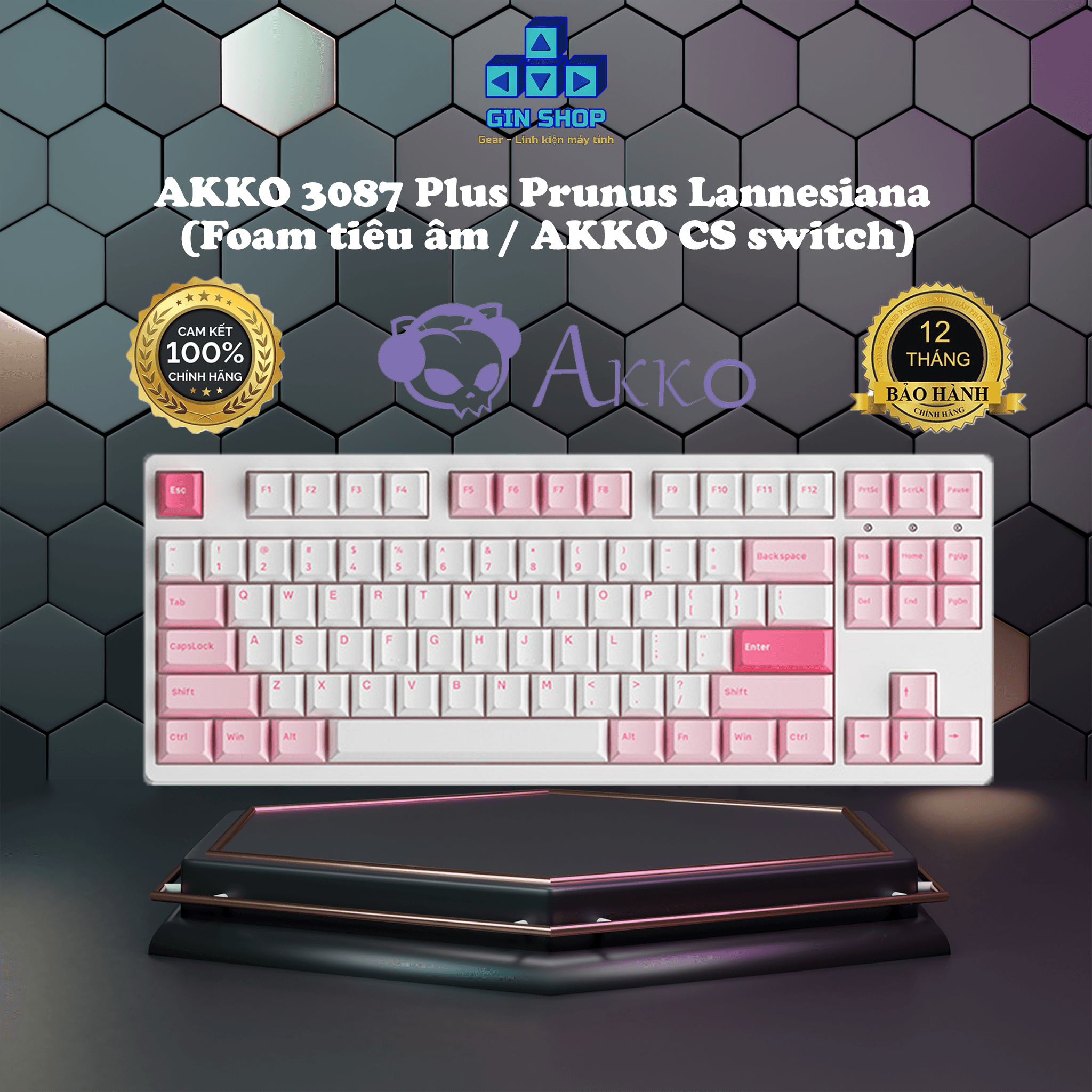 Bàn phím cơ akko 3087 plus prunus lannesiana