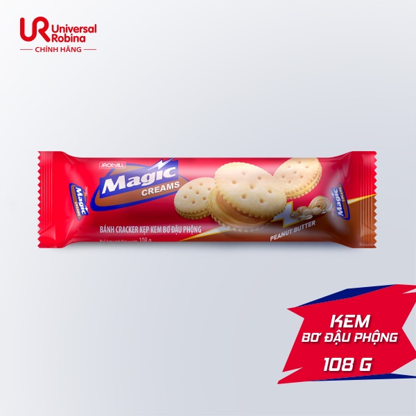Bánh Cracker Kẹp Kem Bơ Đậu Phộng Magic Creams Peanut Butter Thanh 108g