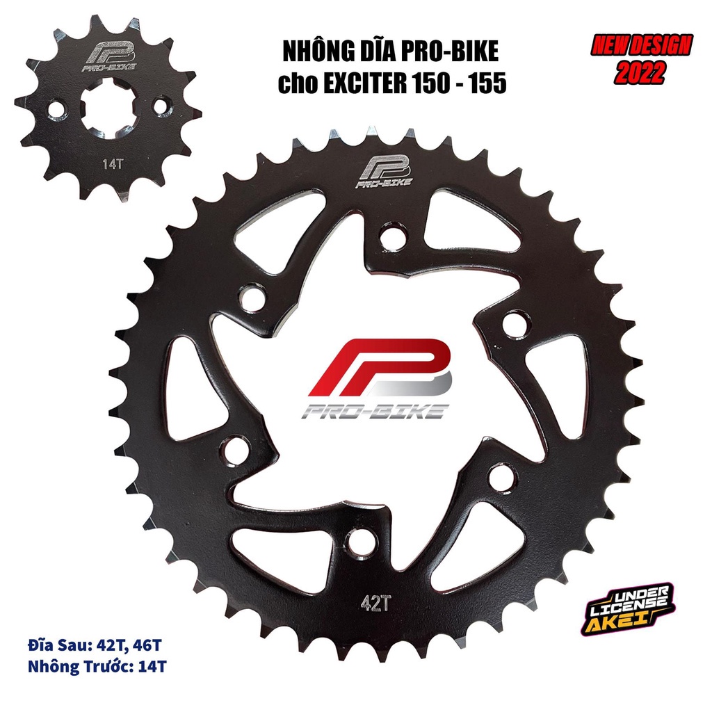 Nhông sên dĩa exciter 135 150 155 , winner , sonic , raider fi satria fi thương hiệu probike chính hãng