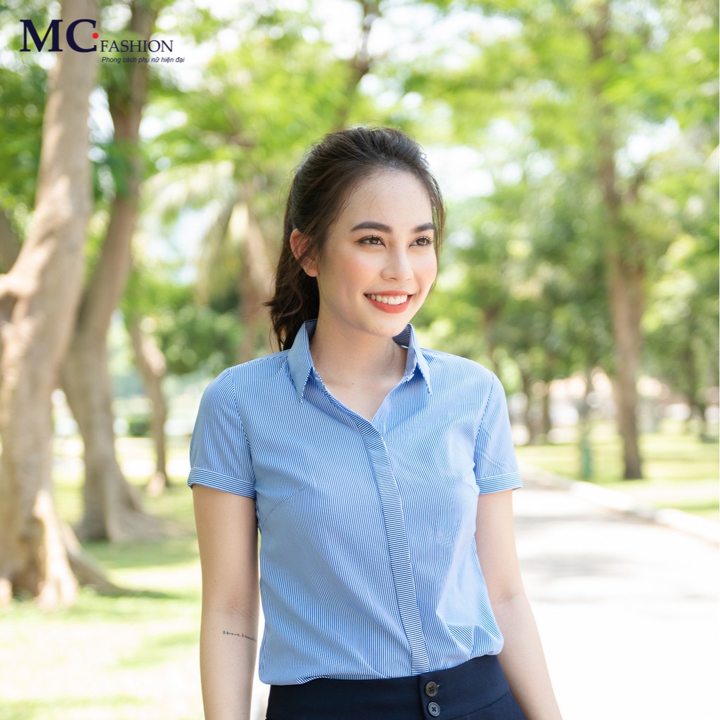 Áo sơ mi nữ thời trang - MC Fashion A206 xanh nhạt