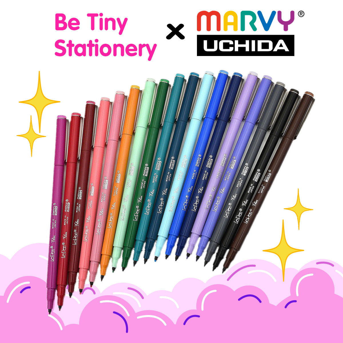 Bút Marvy Lepen Flex Chính hãng Full màu Cực đẹp Be Tiny Stationery