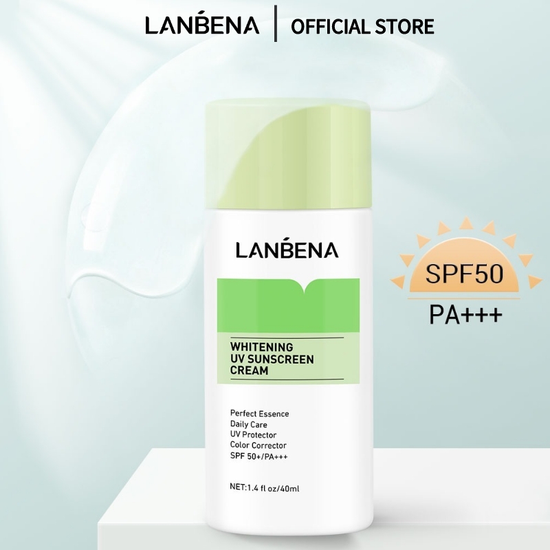 Kem chống nắng LANBENA SPF50+ PA+++ 40ml làm trắng da màu xanh - INTL