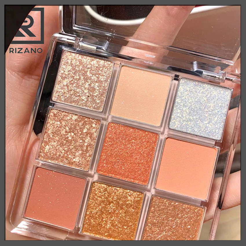 RIZANO - Bảng Mắt 9 Ô Dikalu Coco Venus Nội Địa Trung Tông Màu Nâu Cam Vàng Nhũ Cực Hót, Kết Hợp Cùng Phấn Má Hồng, Phấn Mắt