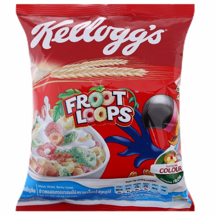 Ngũ cốc Kellogg's Froot Loops Thái Lan vị trái cây gói 15g