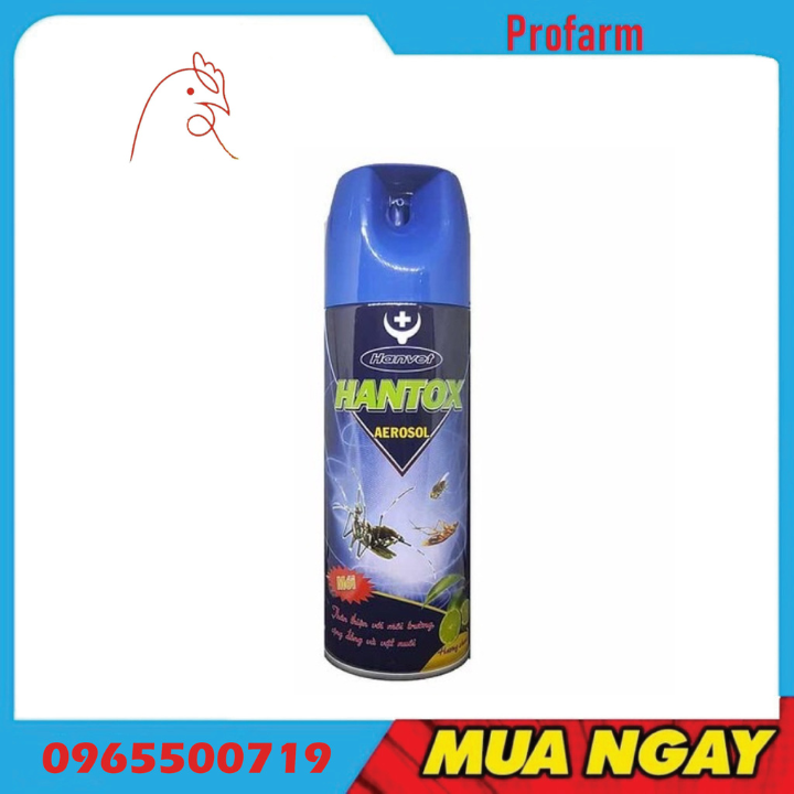 Hantox Aerosol Hương Chanh - Bình Xịt Diệt Côn Trùng Muỗi Ruồi Kiến Gián