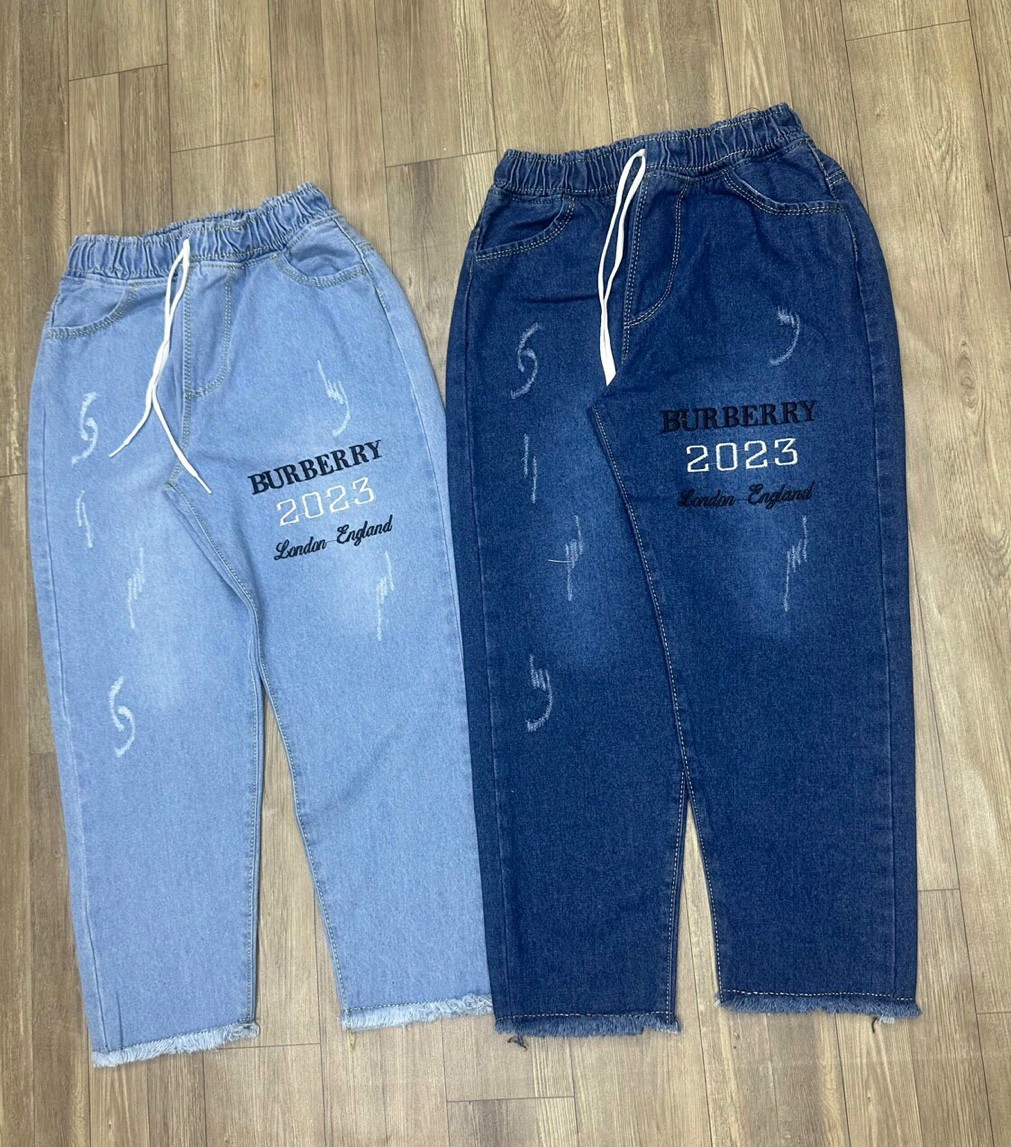 Baggy jean 9 tấc có size tới 65 - quần baggy jean nữ lưng thun có hàng bigsize