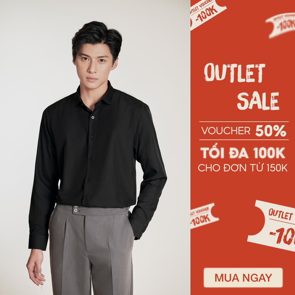  Áo sơ mi đen nam tay dài form ôm Slimfit công sở Thương hiệu JBAGY 