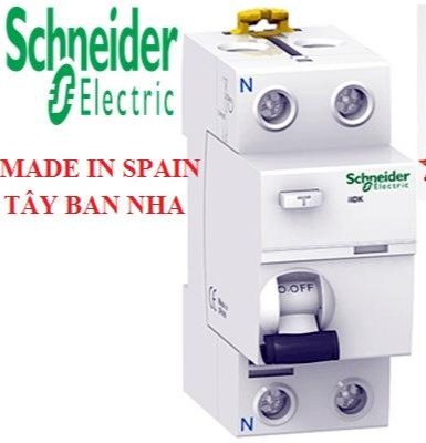 Cầu Dao (Aptomat) CAO CẤP Chống Dòng Rò (Chống Giật) RCBO Schneider  2P 20A - 30mA - Made In Spain ( TÂY BAN NHA)
