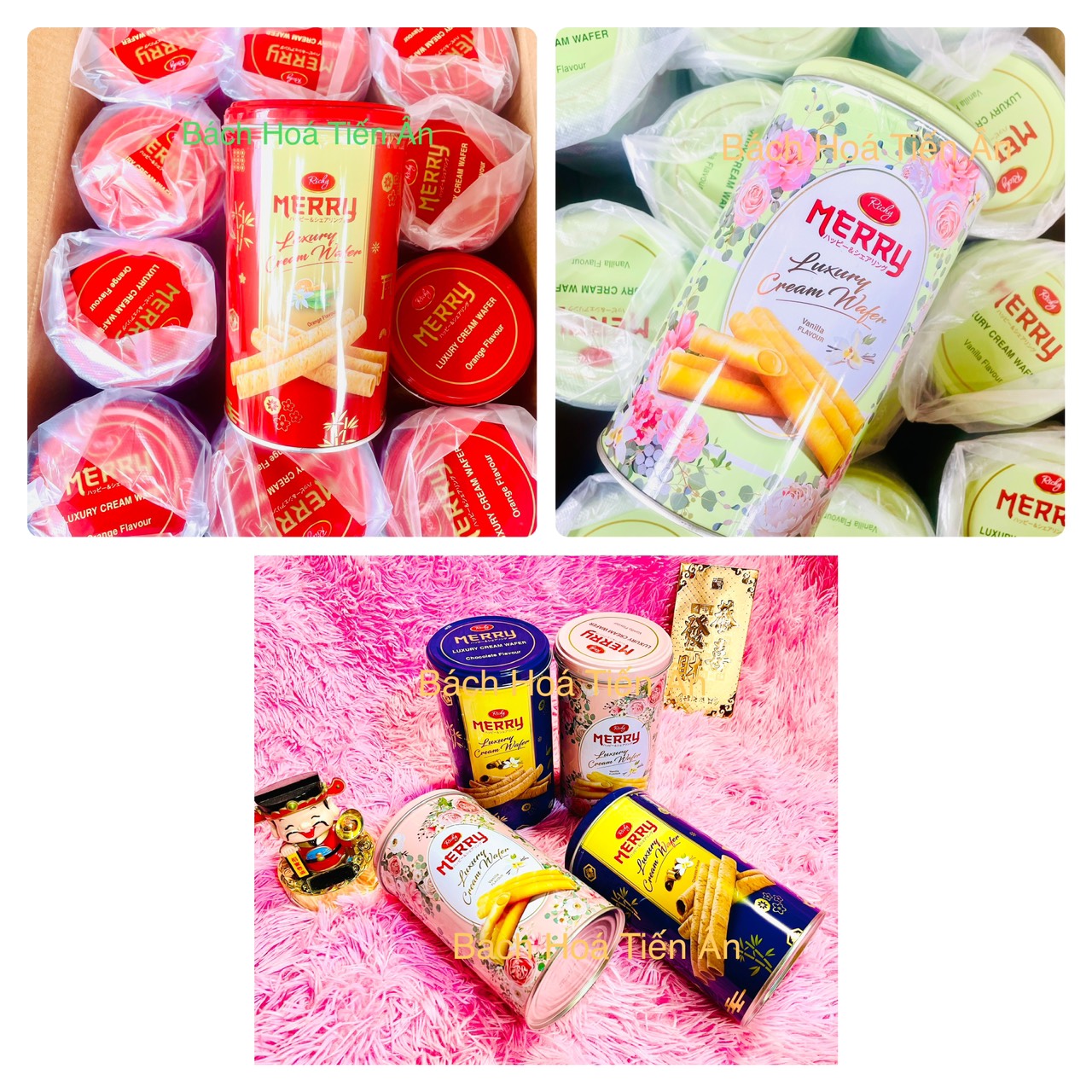 Bánh kem quế merry- richy lon thiết 200g tết an khang