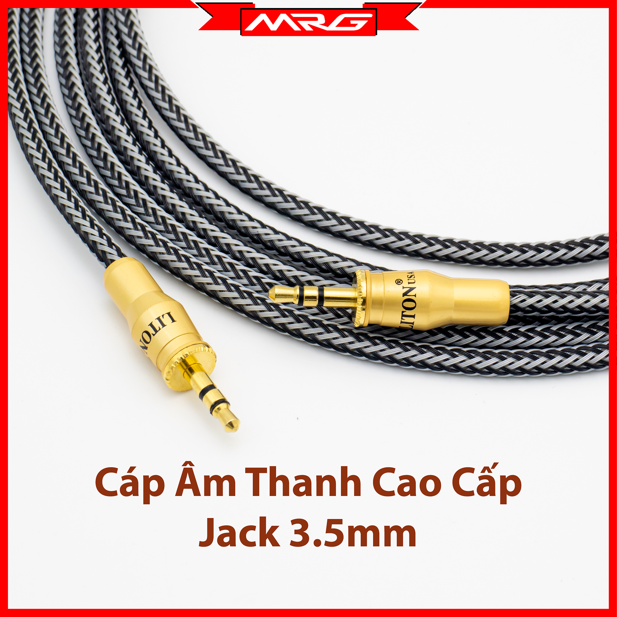 Cáp Âm Thanh Jack 3.5mm Cao Cấp [1.5met, 3met] TRS 3.5mm - MrG | dây 3.5, dây 2 đầu 3.5, dây loa 3.5mm, dây jack 3.5, 3.5ly, 3.5li, rack 3.5.