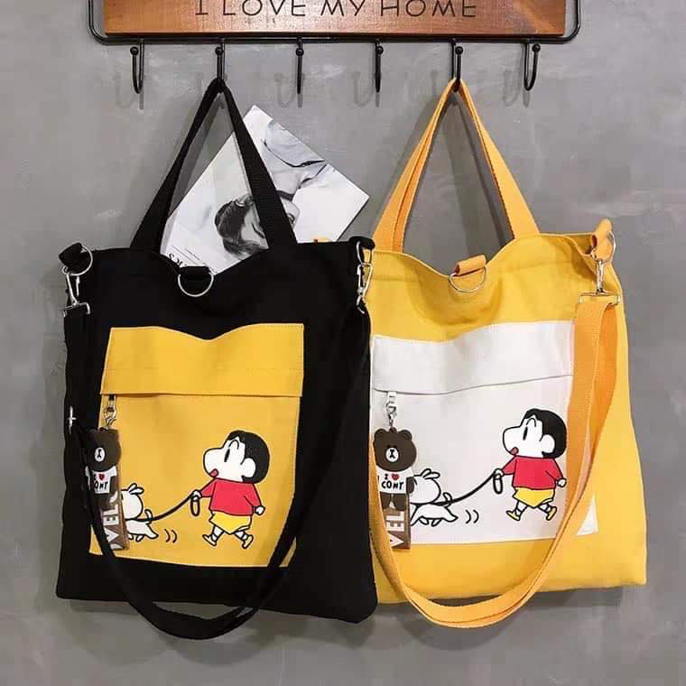 túi tote vải thời trang in hình shin