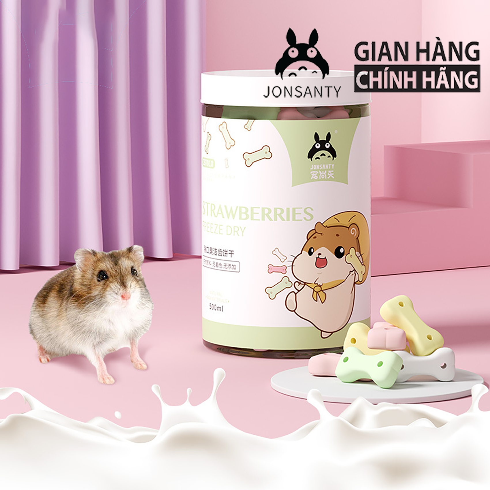 Bánh xương sữa cho hamster mài răng thú cưng nhỏ hãng JONSANTY