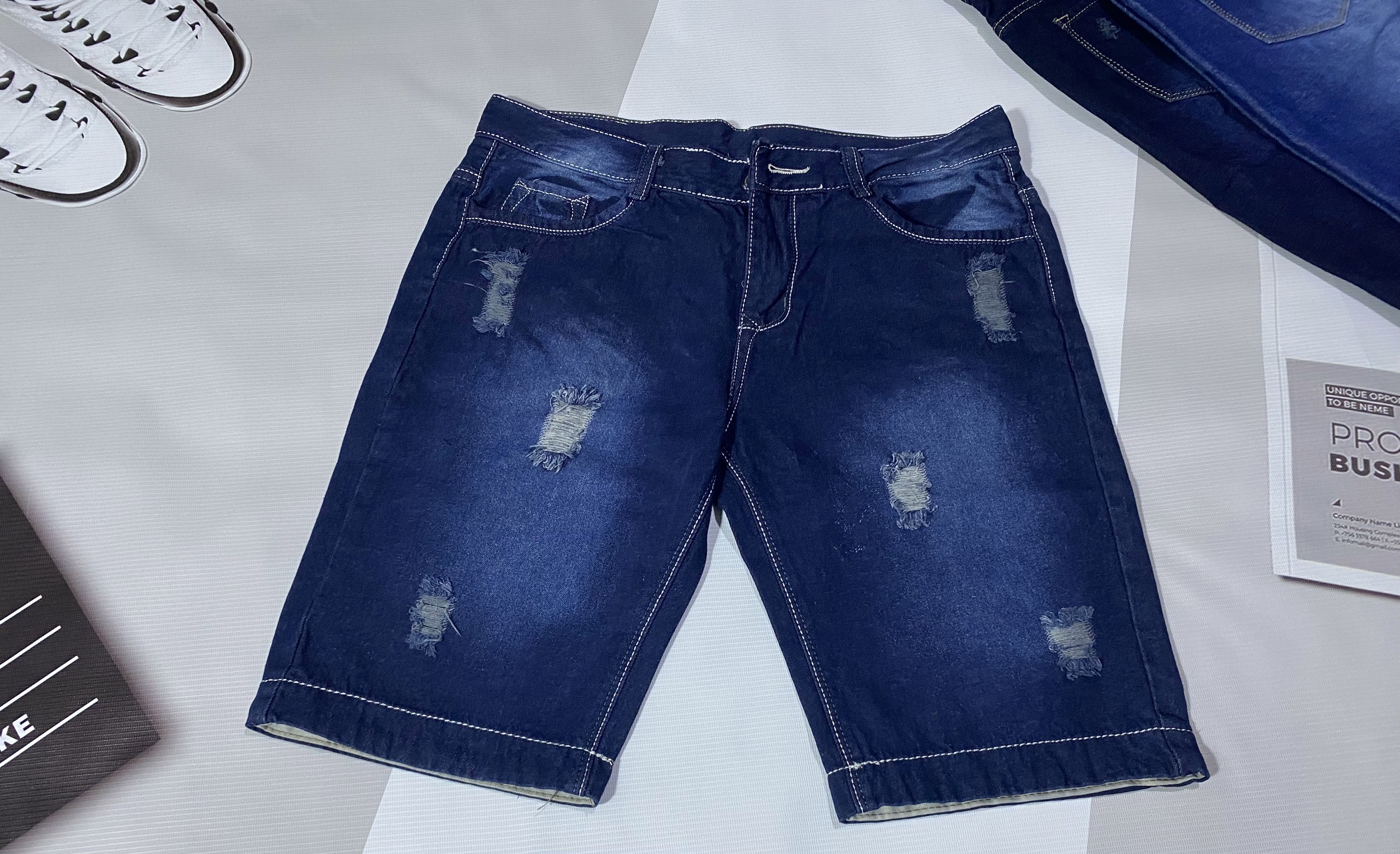 Quần short nam vải jean bền đẹp chống phai màu chất lượng