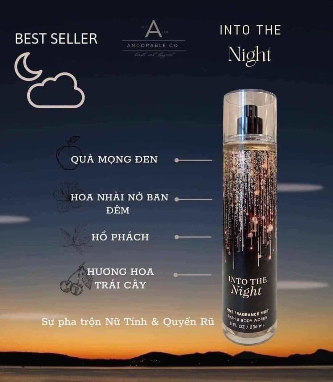 Xịt Thơm Toàn Thân Body Mist Into The Night