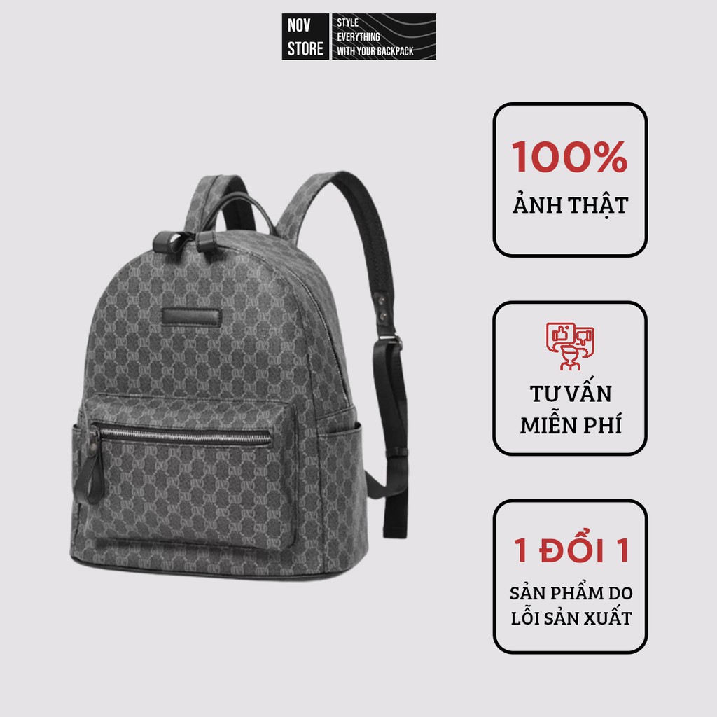 Balo da, chất da cứng, form đứng như hình, chống thấm nước - ROYAL BACKPACK, novstore
