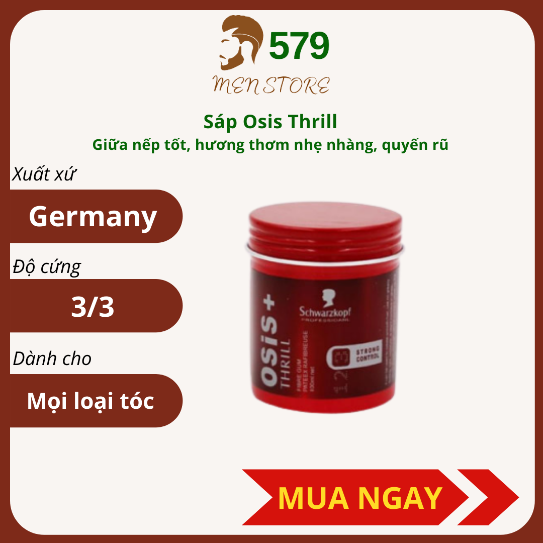 Sáp Wax Vuốt Tóc Osis Thrill 100ml -Tạo kiểu, giữ nếp cứng-hương thơm nhẹ nhàng hấp dẫn / Osis Thrill Hair Wax 100ml