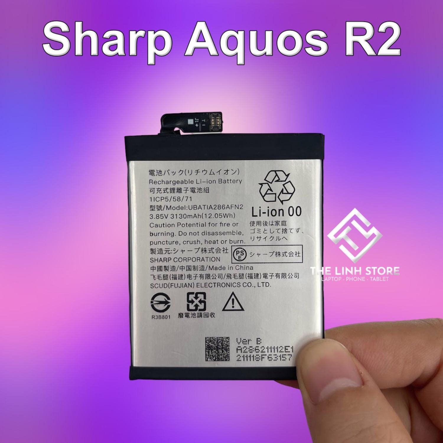 Pin sharp aquos r2 706sh/shv42/sh03k 3130mah - mã ubatia286afn2