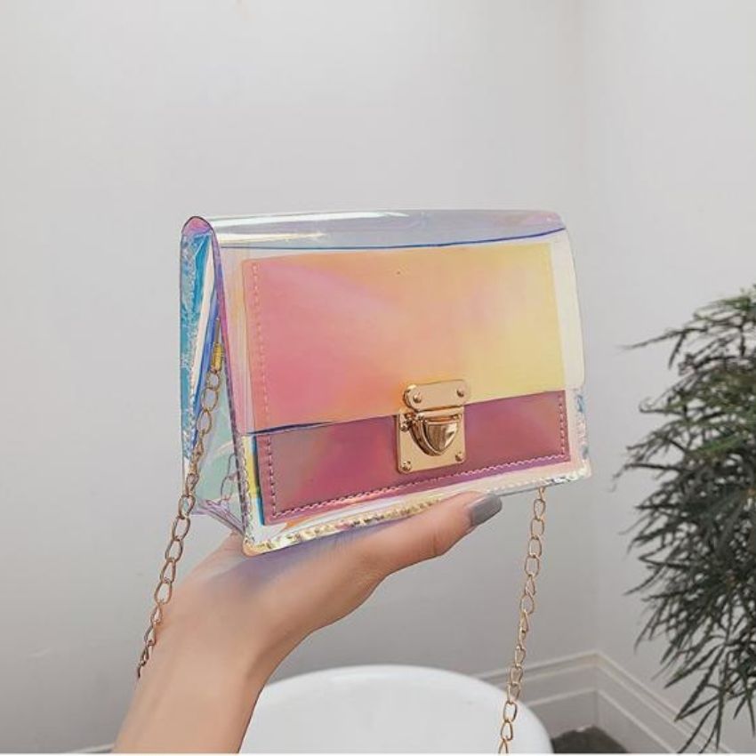 [FREESHIP]Túi giỏ xách trong suốt đeo chéo nữ thời trang Hàn Quốc cao cấp sang chảnh TULIP ONE TX007 HÀNG ĐẸP chất liệu nhựa lazaer kiểu dáng trẻ trung năng động
