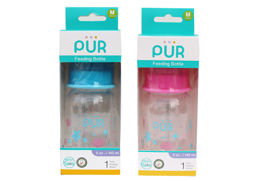 Bình sữa cổ thường thân thon có eo Pur 140ml