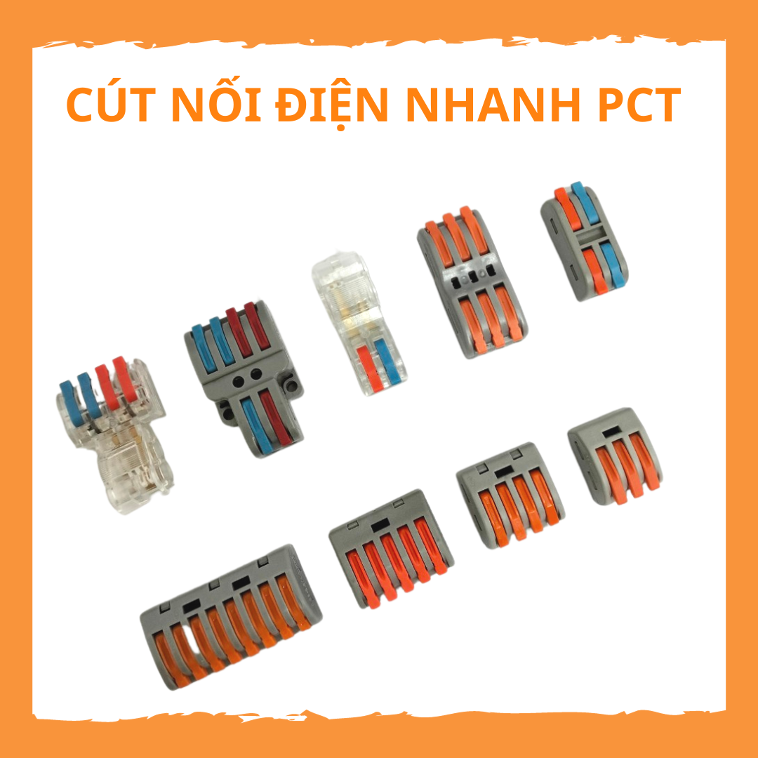 Cút nối dây điện nhanh pct, jack nối dây điện, đầu nối, cốt nối dây điện nhanh đủ loại tải 32a