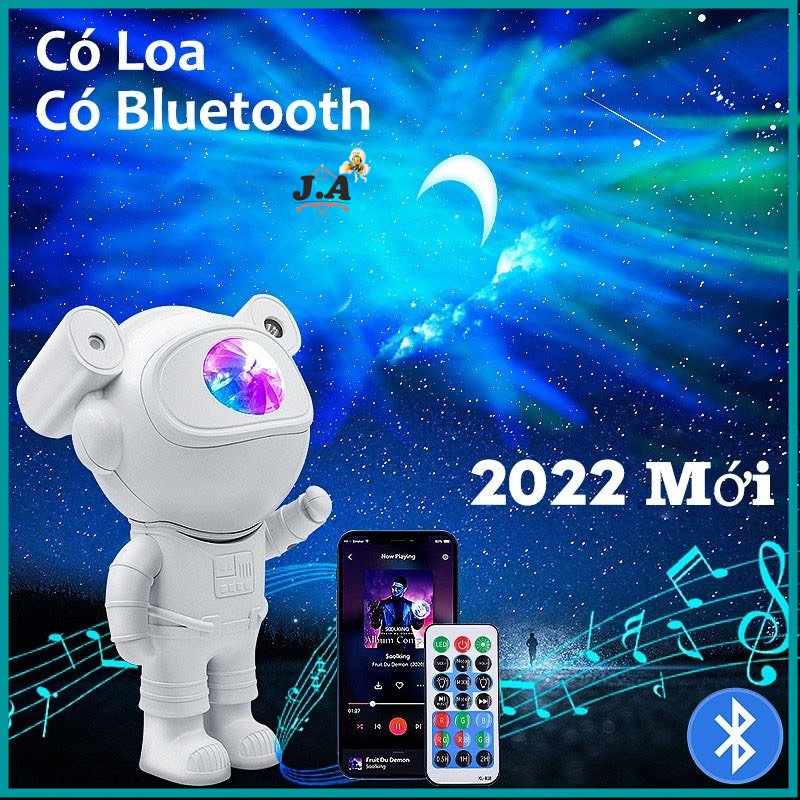 (MỚI) ĐÈN PHI HÀNH GIA MINI CÓ LOA, ĐÈN GALAXY THIÊN HÀ CHIẾU TRĂNG, MÂY VÀ SAO, CHẾ ĐỘ NHÁY THEO NHẠC (JA SHOP)