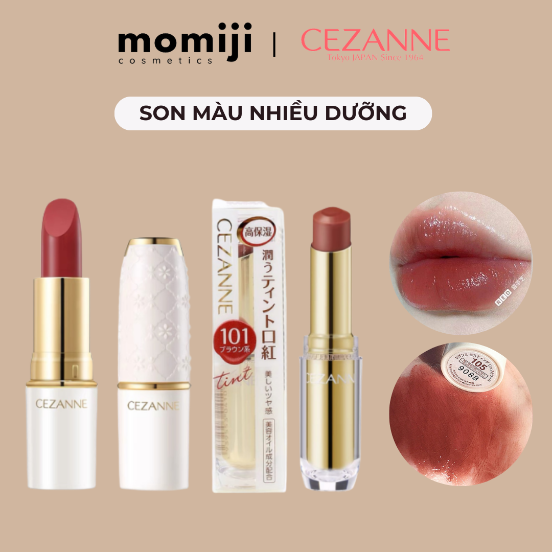 (HOT) Son màu nhiều dưỡng CEZANNE lasting gloss lip màu hot