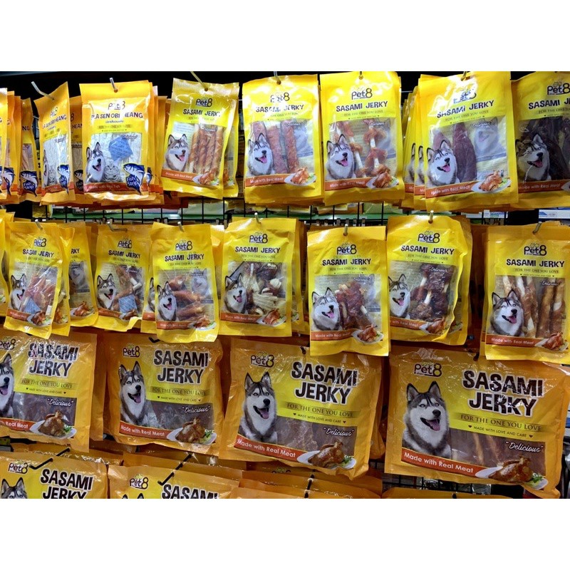 Snacks xương thưởng gà sấy pet8 sasami jerky nhiều mẫu gói nhỏ