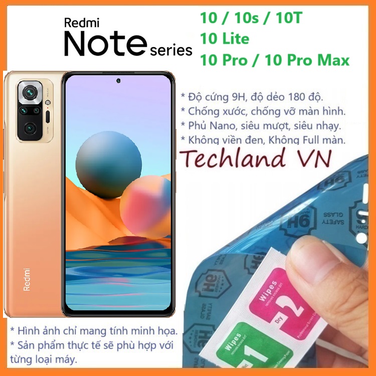 Cường Lực Phủ Nano Xiaomi Redmi Note 10 / 10s / 10T / 10 Pro / 10 Pro Max / 10 Lite 4G 5G  - Trong Suốt, Không Full Màn