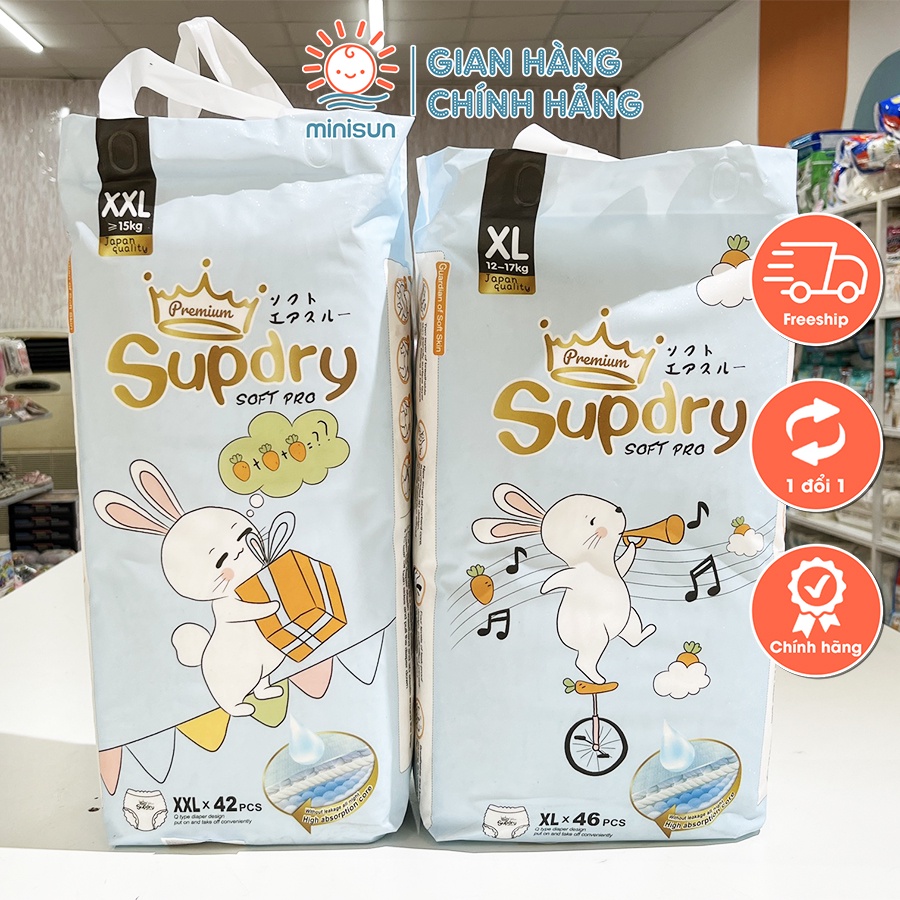 [COMBO 2 GÓI] Tã/Bỉm quần SUPDRY cao cấp nội địa Trung size M64/L58/XL52/XXL50/XXXL46/XXXXL36.....