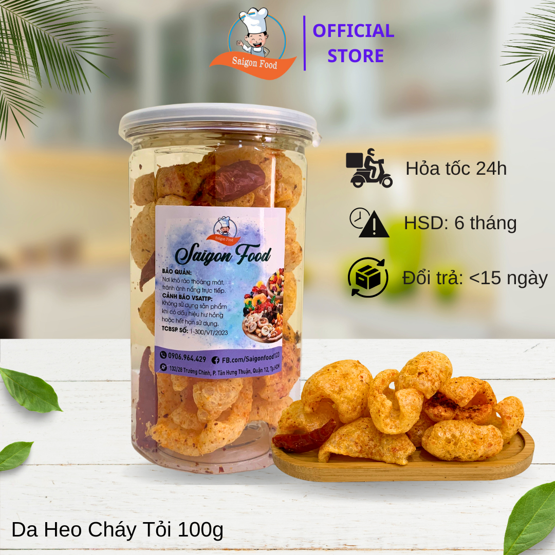 100gram Da heo cháy tỏi loại ngon