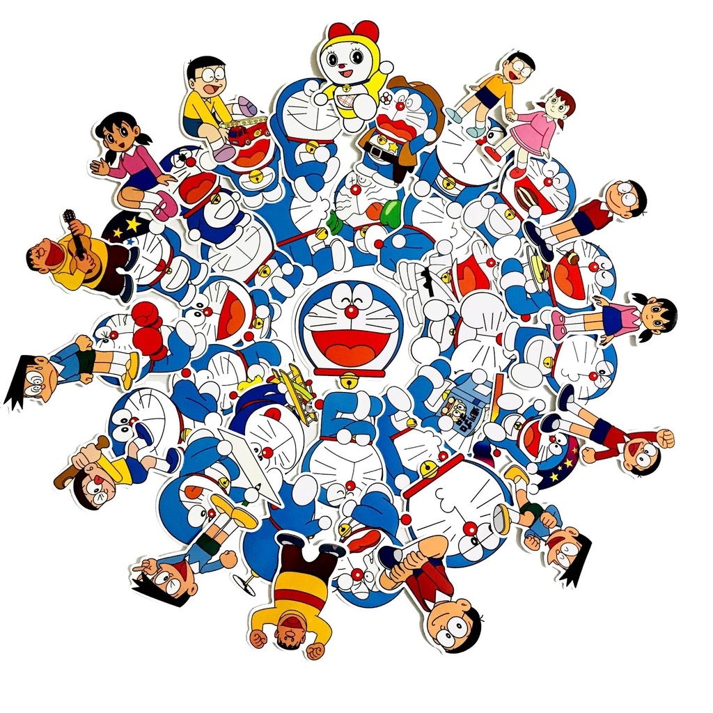 卍 [Mã LIF0K giảm 15 đơn 120K] Set 60 hình dán chống nước hình DORAE D dễ thương cute 0009