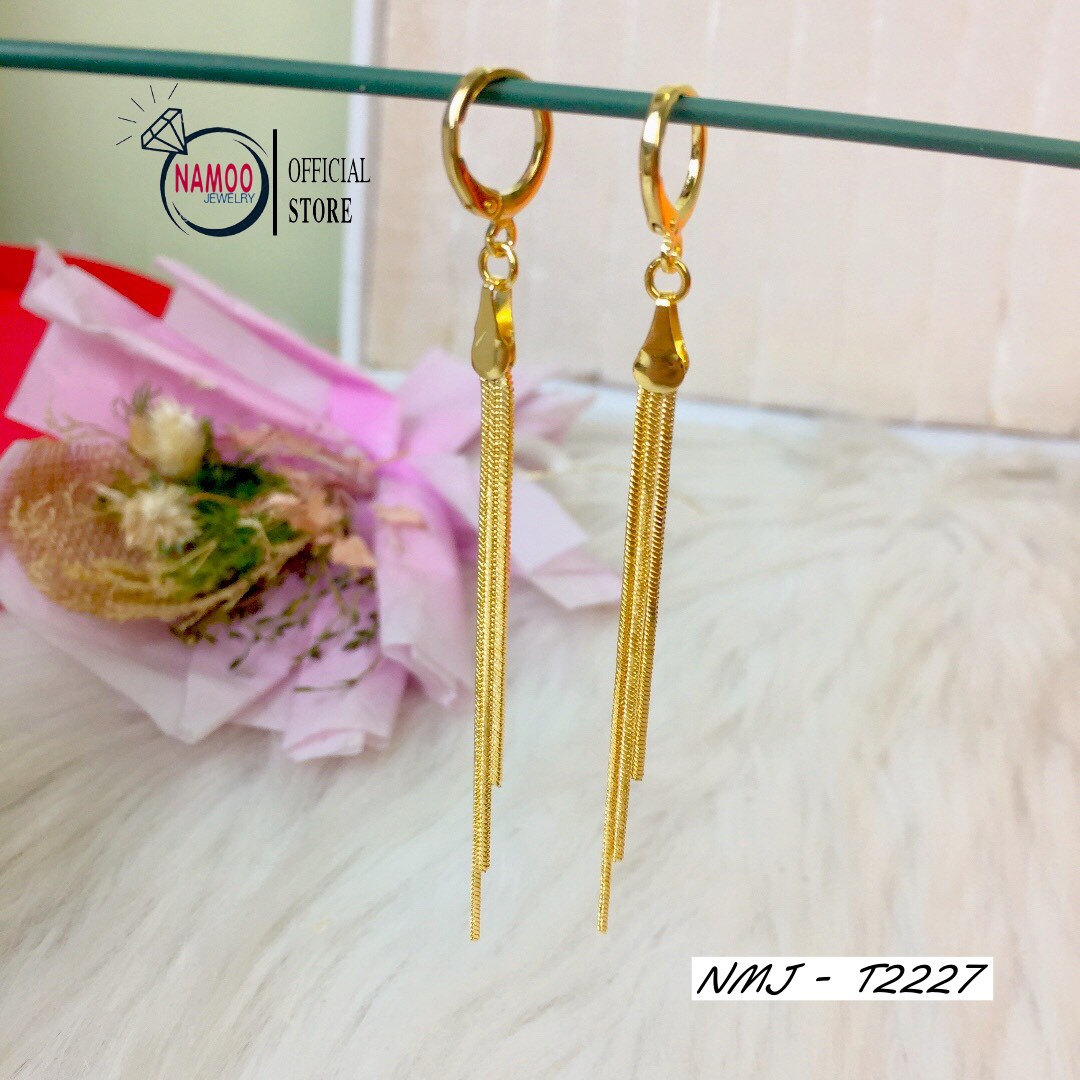Khuyên Tai Dáng Dài T2227 Mạ Vàng Bền Màu Siêu Xinh Cho Nàng