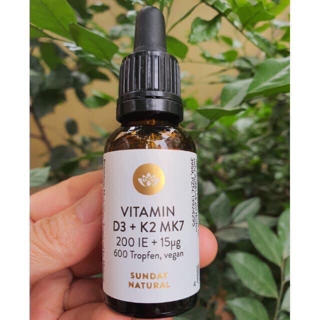 Vitamin D3 K2 MK7 Sunday Natural, Đức 20ml
