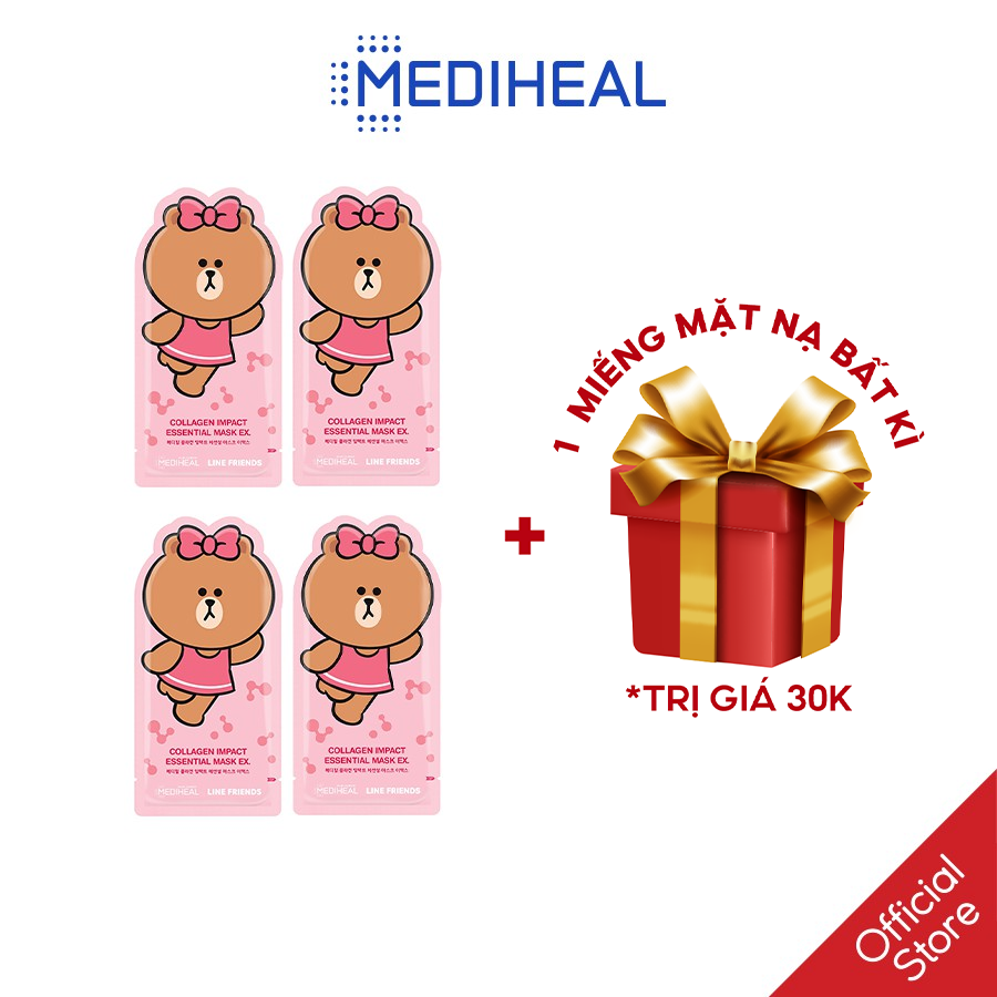 Mặt nạ dưỡng chất Mediheal Line Friends Collagen Impact Essential Beauty Mask EX 24ml