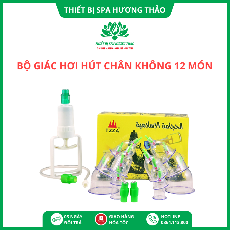 Bộ giác hơi hút chân không 12 cốc không dùng lửa tiện dụng cho spa