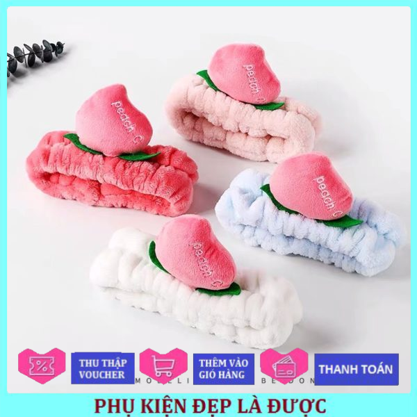 Băng đô nhung trái đào siêu cute đáng yêu